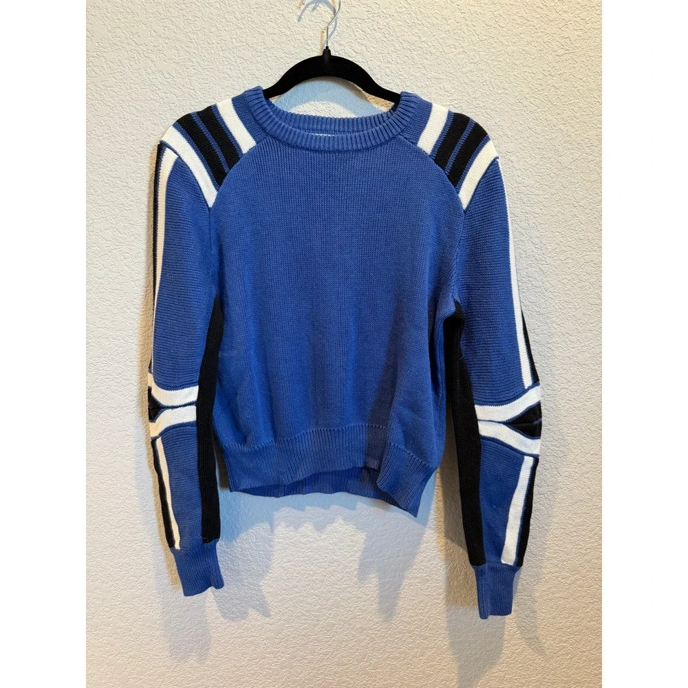 REBECCA MINKOFF Blue‎ Knit Sweater Size M Colorblock Stripe Long Sleeve